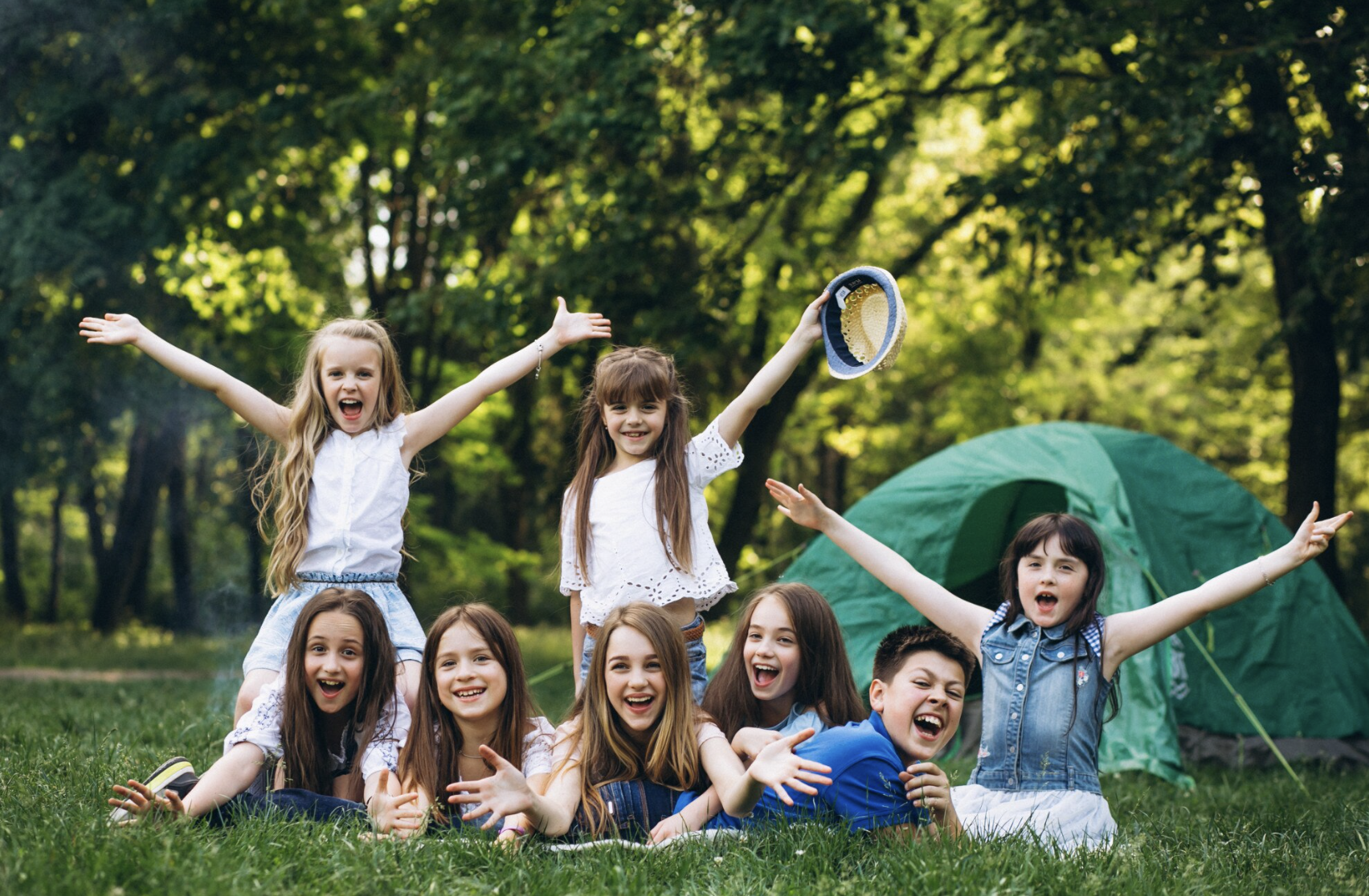 Children outdoors at a summer camp